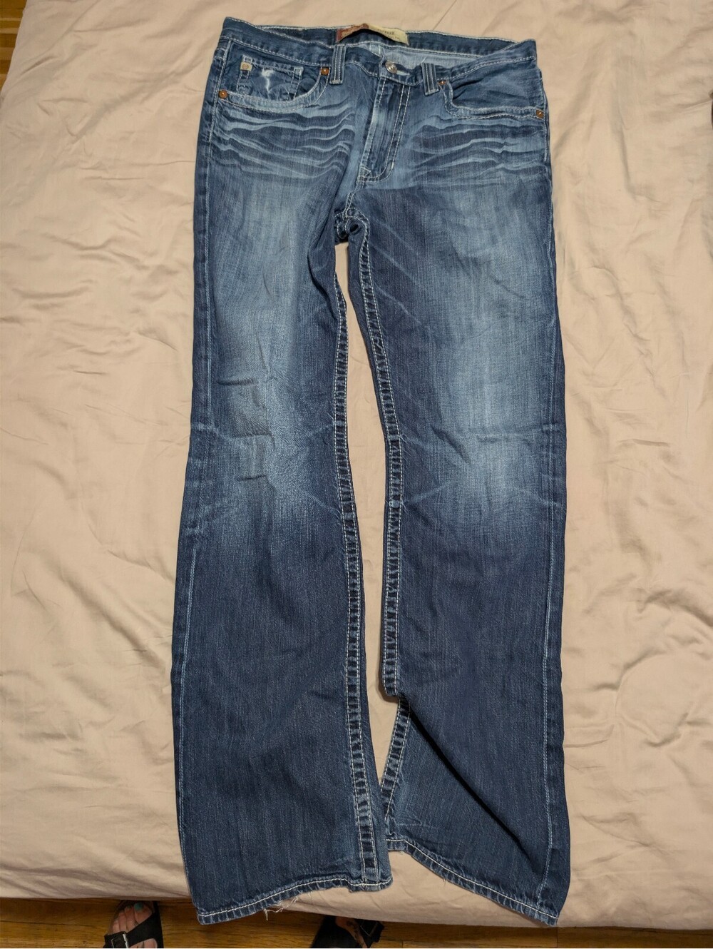 Big Star mens Rover Bootcut Jeans Size 36XL Medium Wash